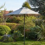 Garden Parasol Grey 2 Metre Patio Shade Sun Umbrella Rust Proof Aluminium Pole