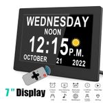 Digital Alarm Clock Calendar Datetime for Memory Loss Dementia Elderly Reminder~