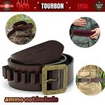 TOURBON Leather Bandoleer 38/357Mag/9MM Cartridge Belt Ammo Holster Holder Belt