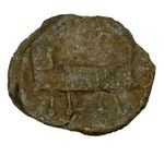 British lead token of the 18th century crude image of a farm animal initials