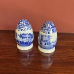 Spode Blue Italian Salt and Pepper Pots Cruet Set