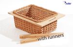 Wicker Basket Drawer Pull out With Handle For 400mm Cabinet, With Beech Runners