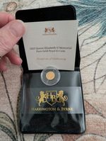 2023 QEII Memorial £5 24ct Gold Proof Coin 0.5g Harrington & Byrne COA