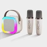 INDOTEAM Mini Karaoke Machine with 2 Wireless Microphones for Families & Parties