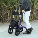 Rollator Walker with Seat, Back, Bag, All-terrain 4 Wheel Walker for Seniors