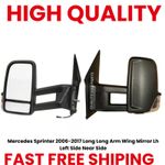 Mercedes Sprinter Full Door Wing Mirror Manual Black Long Arm NS Left 2006-2017