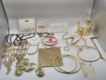 Gold Tone Jewelry Lot 20+ Pieces Statement Cuffs Earrings Necklaces Modern...