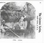 A Diver, Woman Jumping From A Rowboat,  1978 Reproduction Stereoview