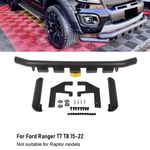 Black Twin Bar Bumper Spoiler for Ford Ranger T7 T8 2015-2022 City Style 