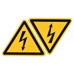 Triangle Electrical Shock Risk Warning Sign Self Adhesive Yellow  4 Cm Pack of