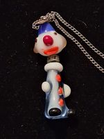 Rare Vintage Murano Blown Glass Pendant Necklace Paris Clown