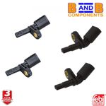 FEBI ABS SENSOR SET OF 4 23824 23822 2x LEFT 2x RIGHT VW AUDI SEAT SKODA MAN TGE