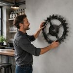 Wooden Gear Wall Decor Vintage Steampunk Gear Wheel Decor Handmade for Bar,