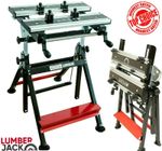 Adjustable Folding Workmate Bench Tilting Surface Steel Frame 8 Clamps 100kg Loa
