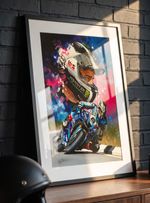 MICHAE DUNLOP TT  MotoGP A3 print from painting by Greg Tillett poster Wall art