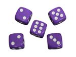 Opaque Purple 16 mm D6 Roll Playing Game Dices with White Dots