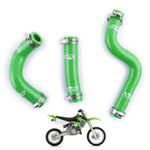 GREEN FOR KAWASAKI KX85 KX80 KX100 1998-2013 SILICONE RADIATOR HOSES KIT