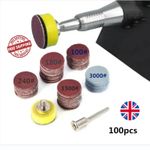 ITLY 1" 100pc Sandpaper Discs Kit 25mm Sanding Pads for Dremel Rotary Tools