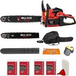 65cc Petrol Chainsaw for wood cutting 20" & 16" Bars with 2 Chains 3.89HP