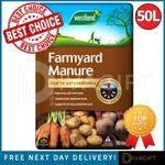 WESTLAND FARMYARD MANURE 50L FERTILISER HORSE COMPOST CROP SOIL CONDITIONER NEW