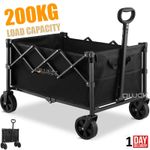 200KG Heavy Duty Foldable Trolley Cart Wagon Garden Beach Camping Festival UK