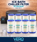 8x Ice Bath Chiller Filter - 20 Micron - Fits MyoChill, Polar, Lumi, Pod company