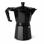 Moka Pot Black Stovetop Aluminium 300ml 6 Cups Espresso Ground Coffee Maker