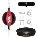 WARX Leather Double End Dodge Speed Ball MMA Boxing Floor to Ceiling Punch Bag
