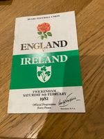 Rugby Programme 1982 ENGLAND V IRELAND