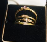 Vintage Style Multicoloured Gemstone Rings 18K Gold Plated