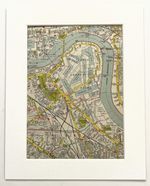 Vintage 1960s London Map - Mounted - ROTHERHITHE, BERMONDSEY, DEPTFORD