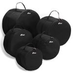 5-Piece Drum Bag Set Weather-Resistant 600D Nylon Foam Padding Black -Tiger