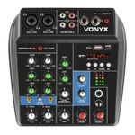Vonyx VMM100 PA Mixer 3-Channel with USB/Bluetooth – Compact Music Mixer