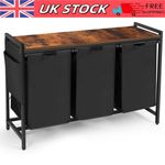 New Large Industrial rustic Laundry Organiser Washing Basket Bin 3 xSorting Bags