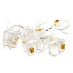 10 x RJ11 crimp ends for ADSL or other Phone Router Cable/Lead 6P4C 4 pin Gold 