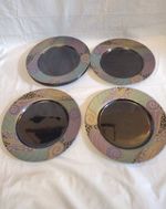 VINTAGE ARCOROC TAMPICO PATTERN GLASS DINNER PLATES SET OF 4