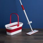 Flat Squeeze Mop and Folding Bucket Free Hand Washing Floor Cleaning Mop 
