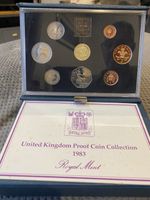1983 Royal Mint Proof Coin Collection Set Case & COA First £1 Year