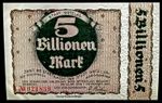STADT WETZLAR 5 BILLIONEN/ 5 TRILLIONS MARK BANKNOTES 1923 NOTES x  UNC