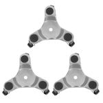 3Pcs Steel Tri-Dolly Furniture Mover with Plastic Casters Silver Finish