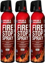 Spear and Jackson - 3 x 750g Fire Stop Spray - For Home, Kitchen, Car, Caravan