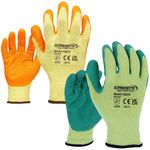 120 PAIRS LATEX COATED ORANGE RUBBER WORK GLOVES BUILDER GARDENING SAFETY GRIP