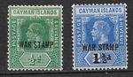 Rare Cayman Islands 1917 - 1919   War Tax Overprint