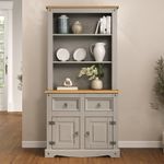 Corona Dresser 2 Door Sideboard Grey Solid Pine Wood Painted Wooden Display