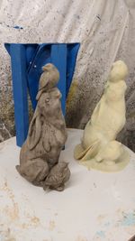 Laytex And Fibreglass Mould Of Moon Gazing Hare With Birds