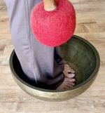 Large Tibetan Singing Bowl  Buddha Feet 17 Inches Wide 17.4 Pounds Hand Hammered