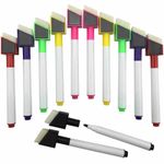 12 Magnetic White Board Marker Pen Colour Set Dry Wipe Markers Easy Wipe Shaped