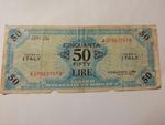 Series 1943 Italy Allied Military Currency 50 Lire Banknote Note - circulated