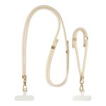 Adjustable Phone Crossbody Lanyard and Wrist Strap Lanyard Kit, Cream