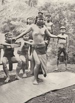 MALAYSIA. Borneo. The Harvest festival; Kenyah woman dancing 1900 old print